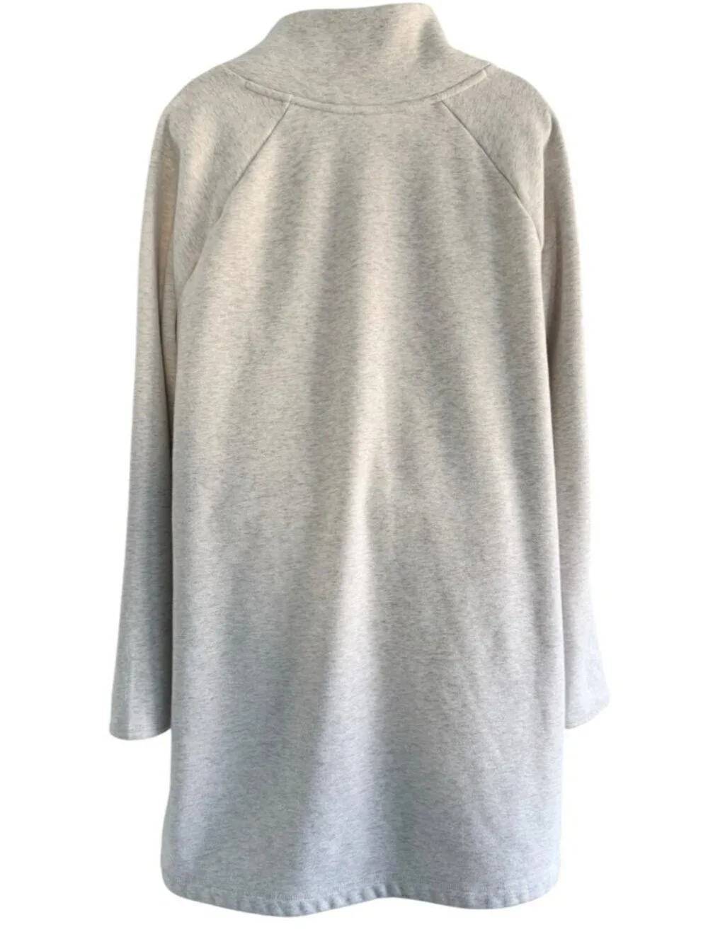 Athleta Cozy Karma Asym Pullover Woman's Sz XL Heather Gray Zip Mock Neck
